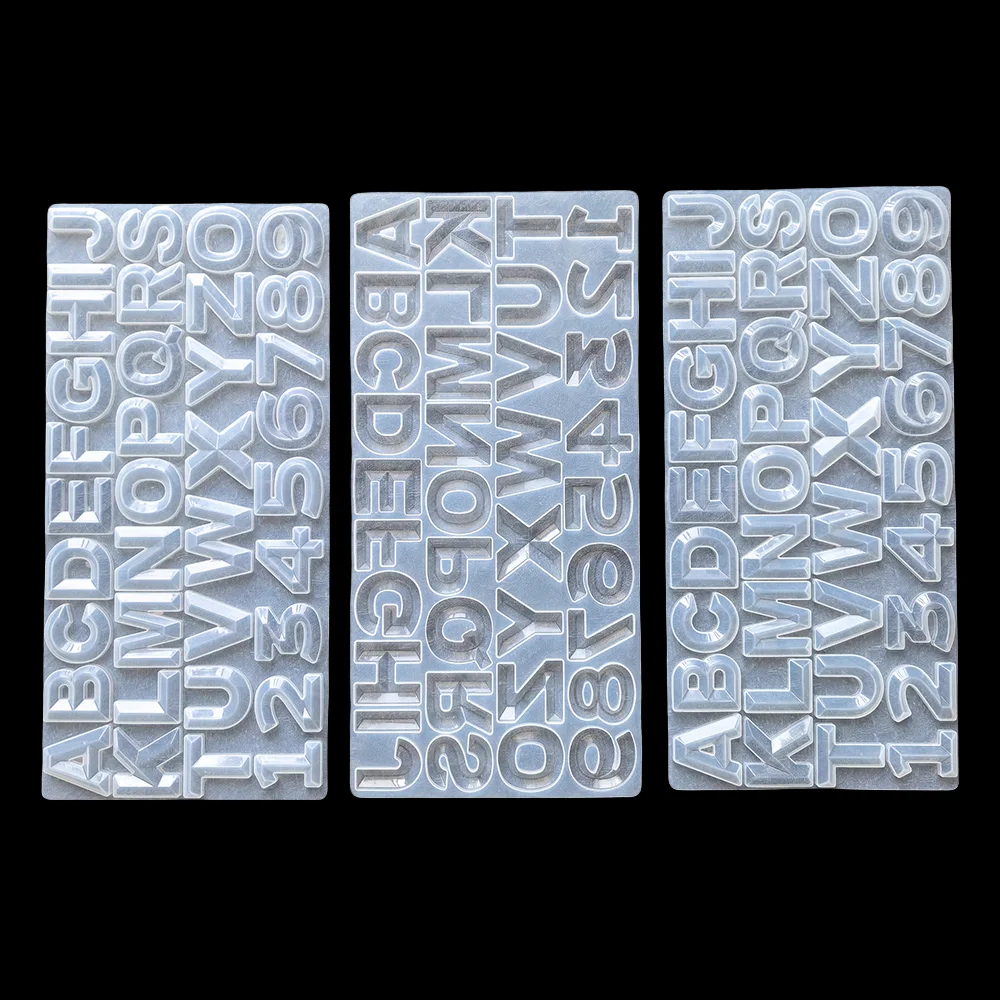 1pc 26 English letters and numbers silicone mold, used for epoxy resin casting DIY keychain pendant earrings jewelry