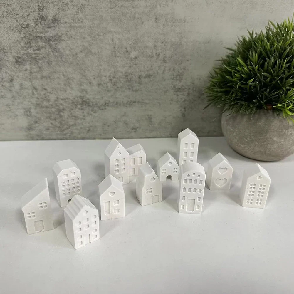 House Shaped Silicone Mold, Reusable DIY Handmade Candlestick Mould For Epoxy Resin Gypsum Tabletop Home Decoration