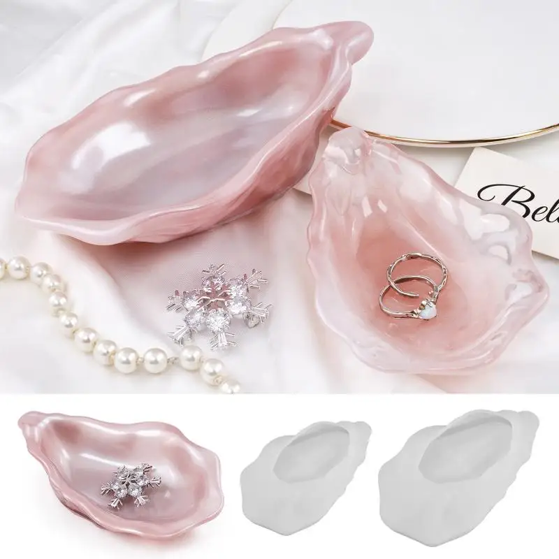 【O】Oyster Shell Silicone Edge Pearl Candle Mould DIY Plaster Jewelry Tray Making Molds Handmade Gift Resin Casting Mold