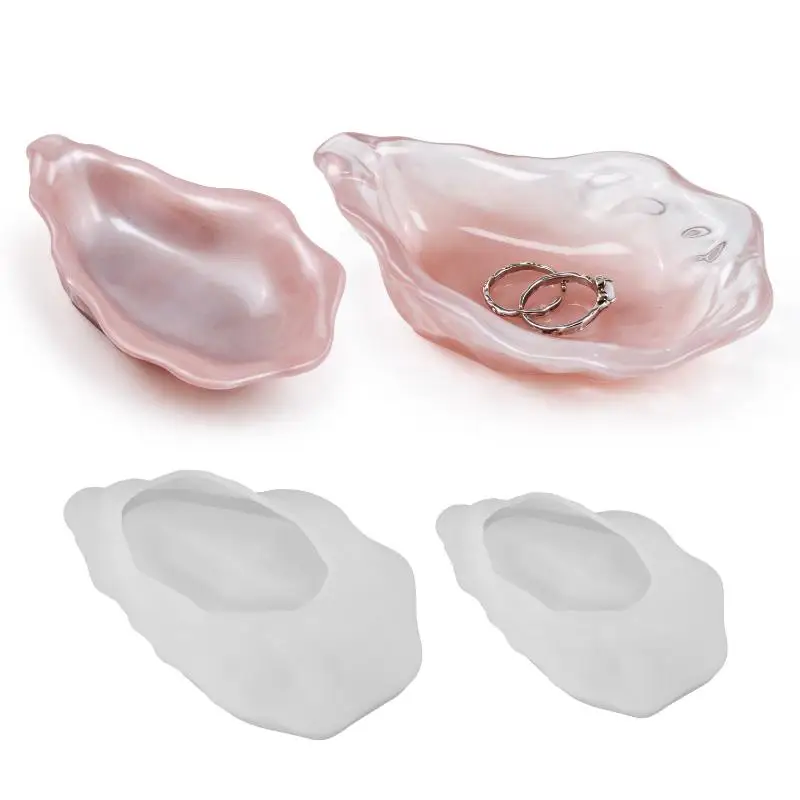 【O】Oyster Shell Silicone Edge Pearl Candle Mould DIY Plaster Jewelry Tray Making Molds Handmade Gift Resin Casting Mold