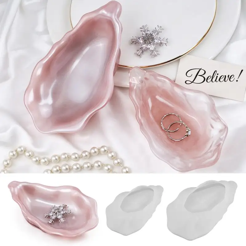 【O】Oyster Shell Silicone Edge Pearl Candle Mould DIY Plaster Jewelry Tray Making Molds Handmade Gift Resin Casting Mold