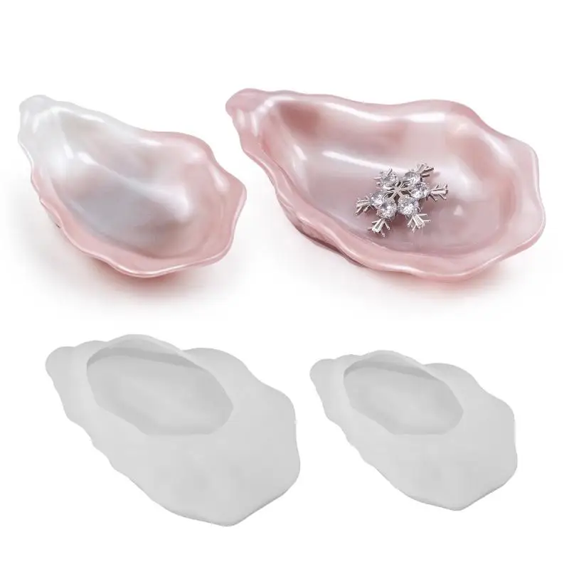 【O】Oyster Shell Silicone Edge Pearl Candle Mould DIY Plaster Jewelry Tray Making Molds Handmade Gift Resin Casting Mold