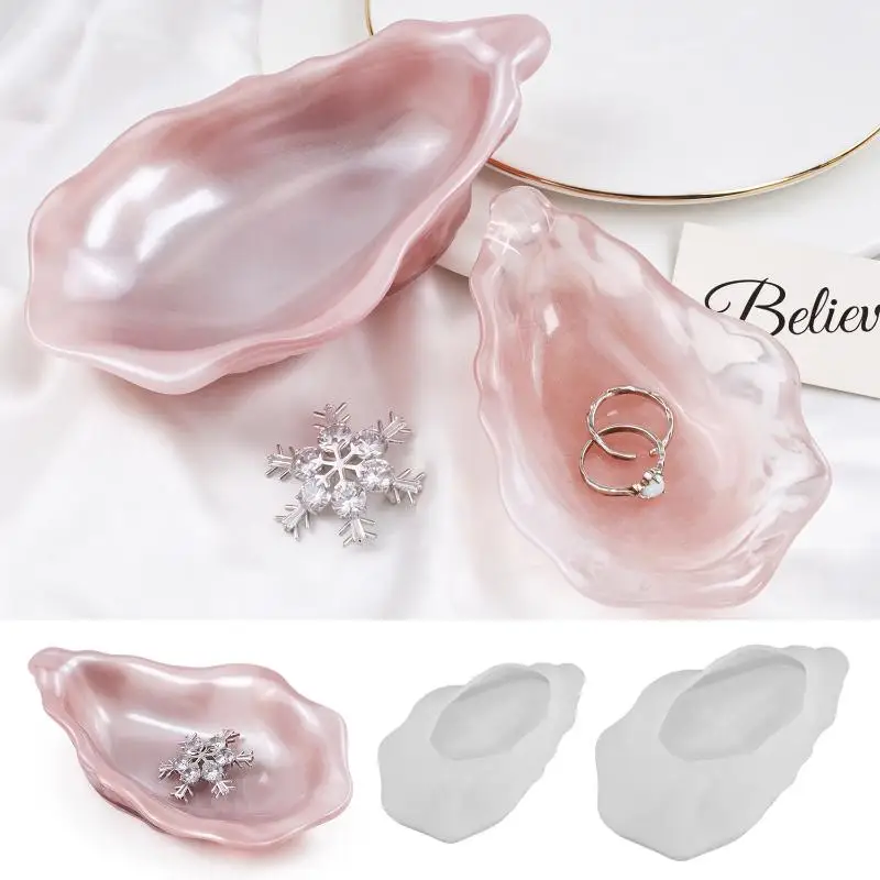 【O】Oyster Shell Silicone Edge Pearl Candle Mould DIY Plaster Jewelry Tray Making Molds Handmade Gift Resin Casting Mold
