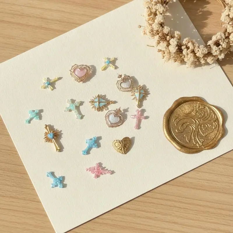 1Pcs New Baroque Nail Art Silicone Mold With Vintage Cross Relief DIY 3D Engraving Tool