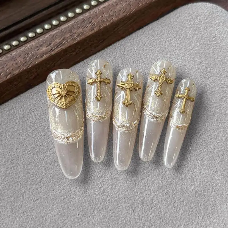 1Pcs New Baroque Nail Art Silicone Mold With Vintage Cross Relief DIY 3D Engraving Tool
