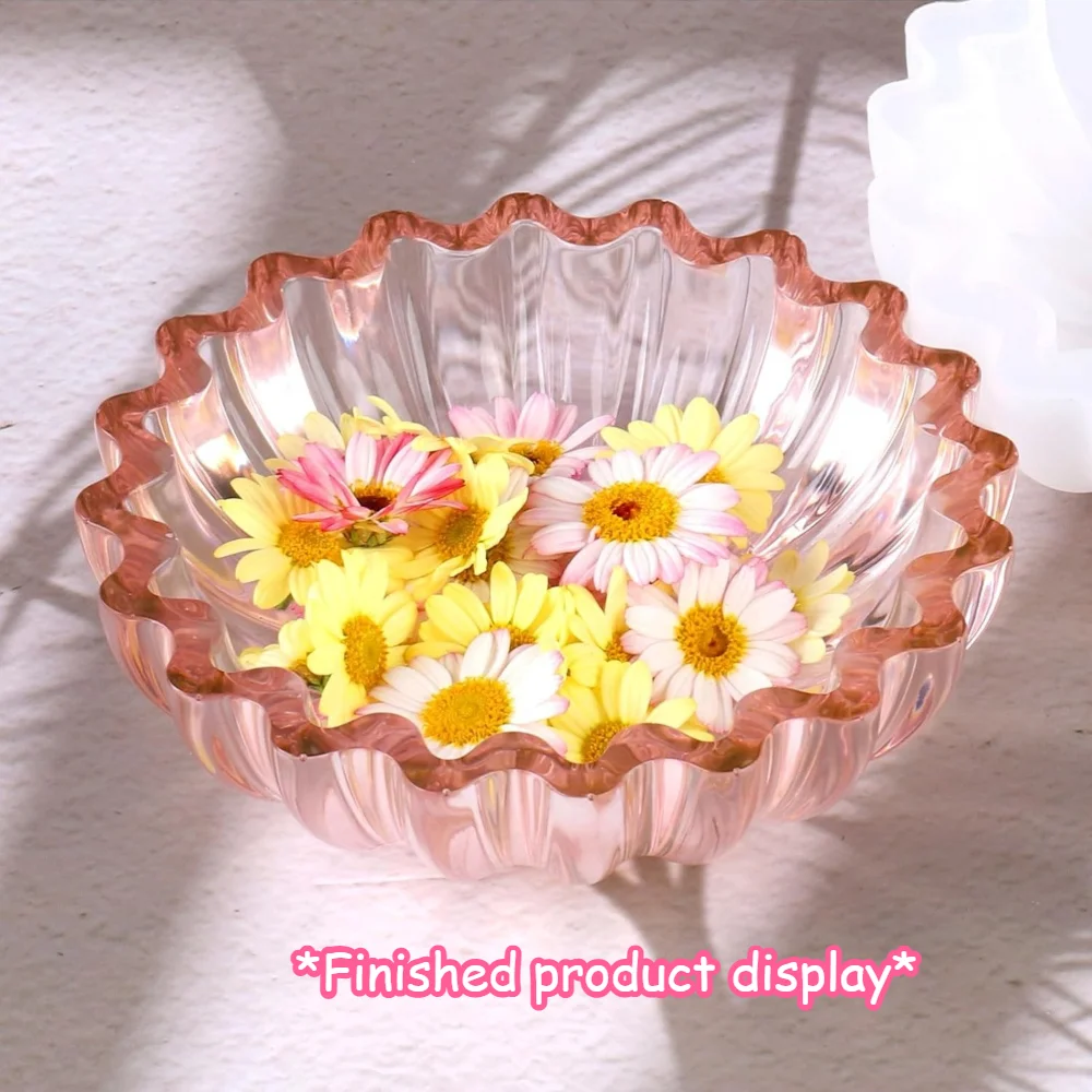 Bowl Resin Storage Box Silicone Mold, Unique Container for Jewelry Holder Candle Vessel Epoxy Resin Concrete Cement DIY Art