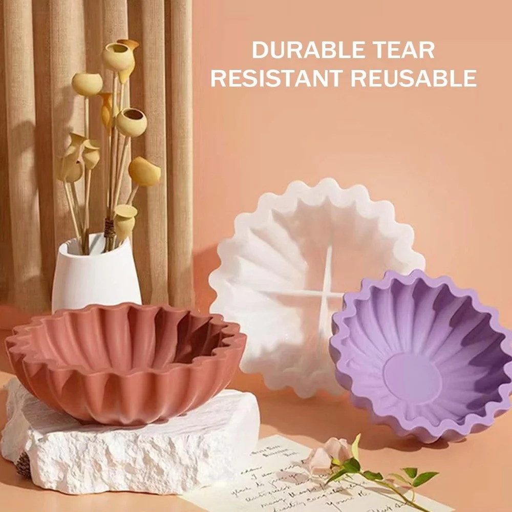 Bowl Resin Storage Box Silicone Mold, Unique Container for Jewelry Holder Candle Vessel Epoxy Resin Concrete Cement DIY Art