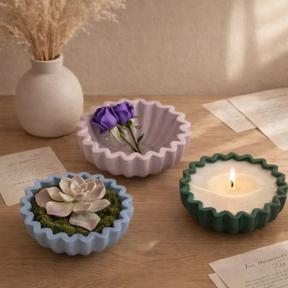 Bowl Resin Storage Box Silicone Mold, Unique Container for Jewelry Holder Candle Vessel Epoxy Resin Concrete Cement DIY Art