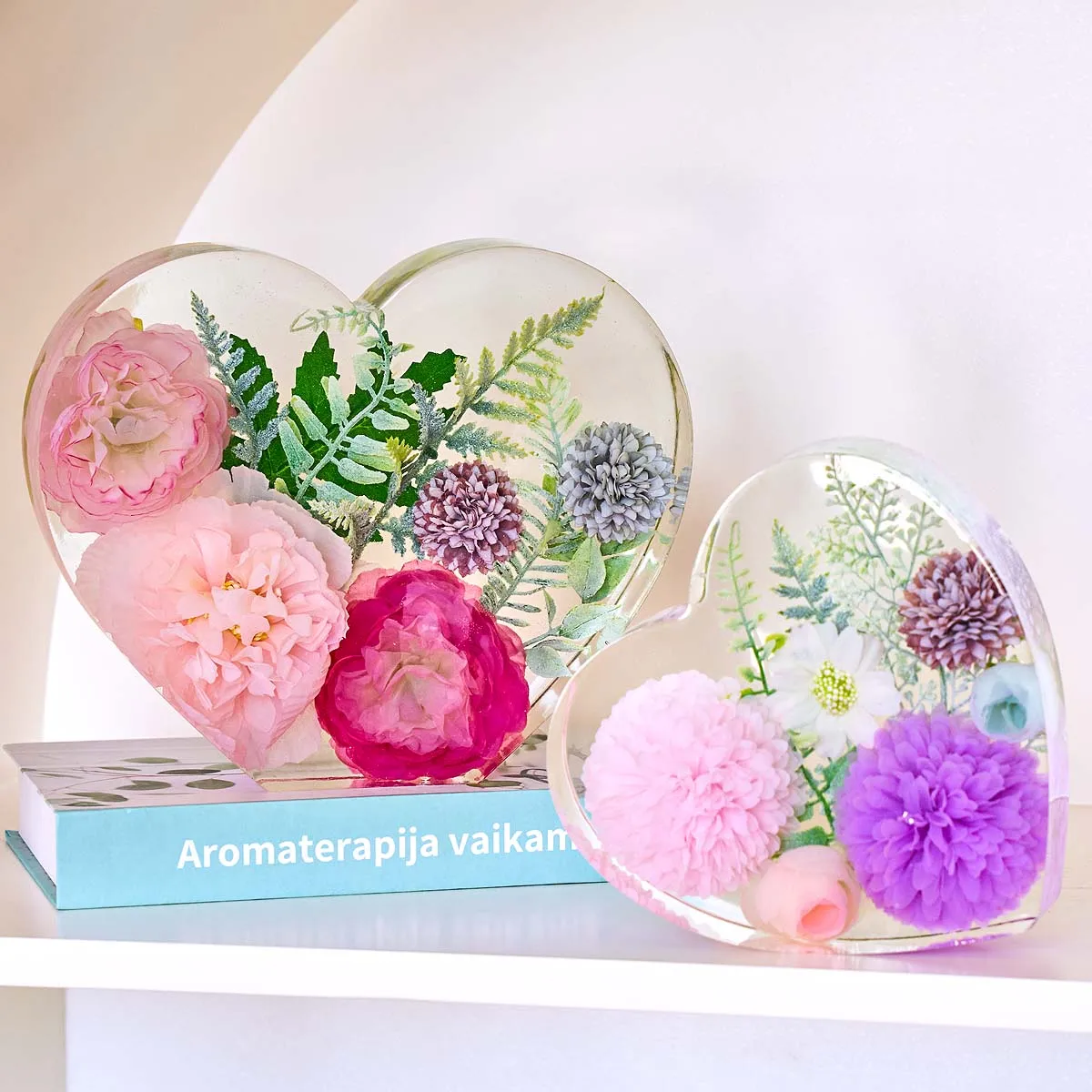 Large Love Silicone Mold DIY Heart Hexagonal Epoxy Resin Molds For Flower Preservation Bookend Ornaments Craft Casting Mould