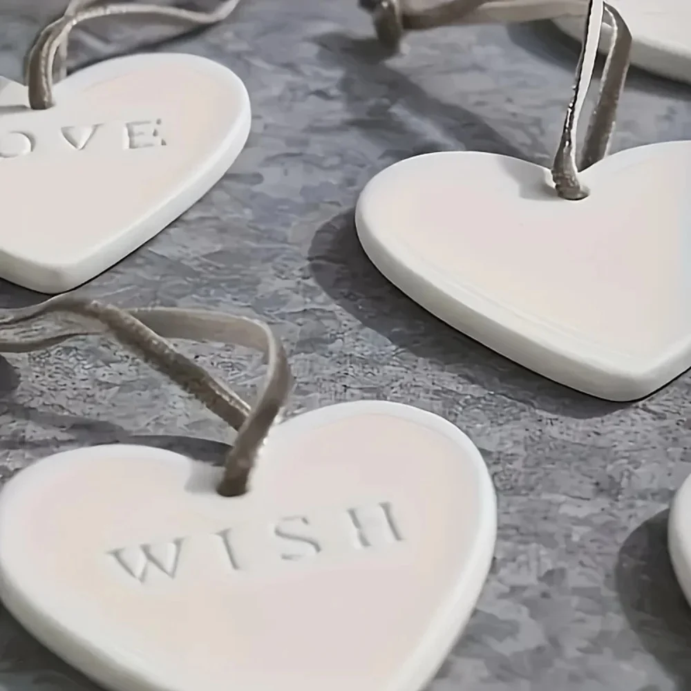 8-Hole Heart-Shaped Silicone Mold with Rounded Edges for Easy Demolding DIY Resin Plaster Heart Tag Mold for Making Earrings, Keychains, Name Tags, Decorative Pendants, Handmade Casting Molds for Resin, Aromatherapy Plaster, Handmade Earrings, Key Hangers, Car Hanging Ornaments