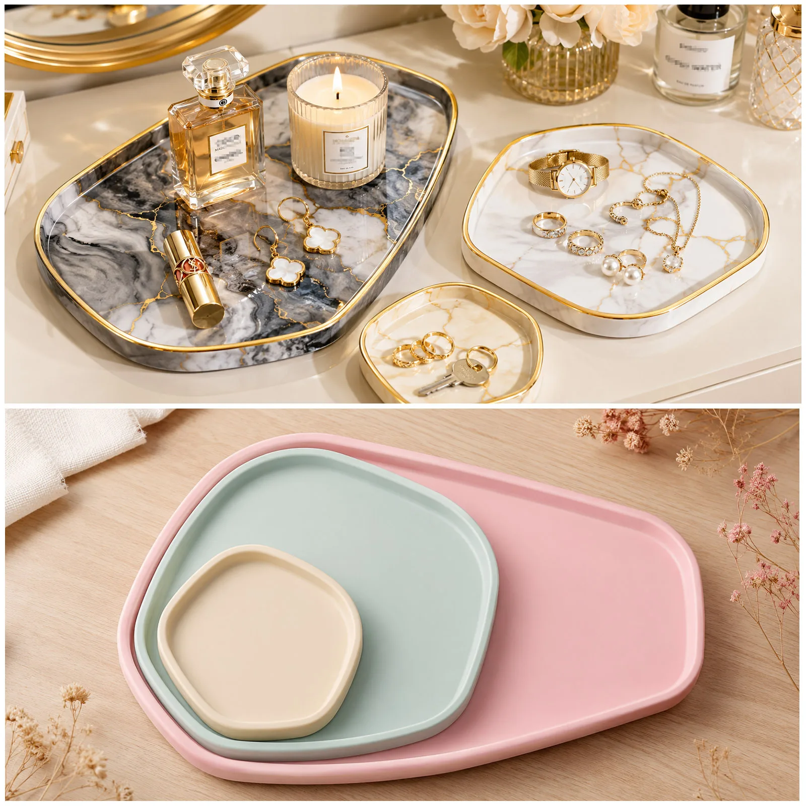 3Pcs Irregular Silicone Tray Molds Epoxy Resin Casting Mould DIY Jewelry Coaster Storage Plate Craft Supplies