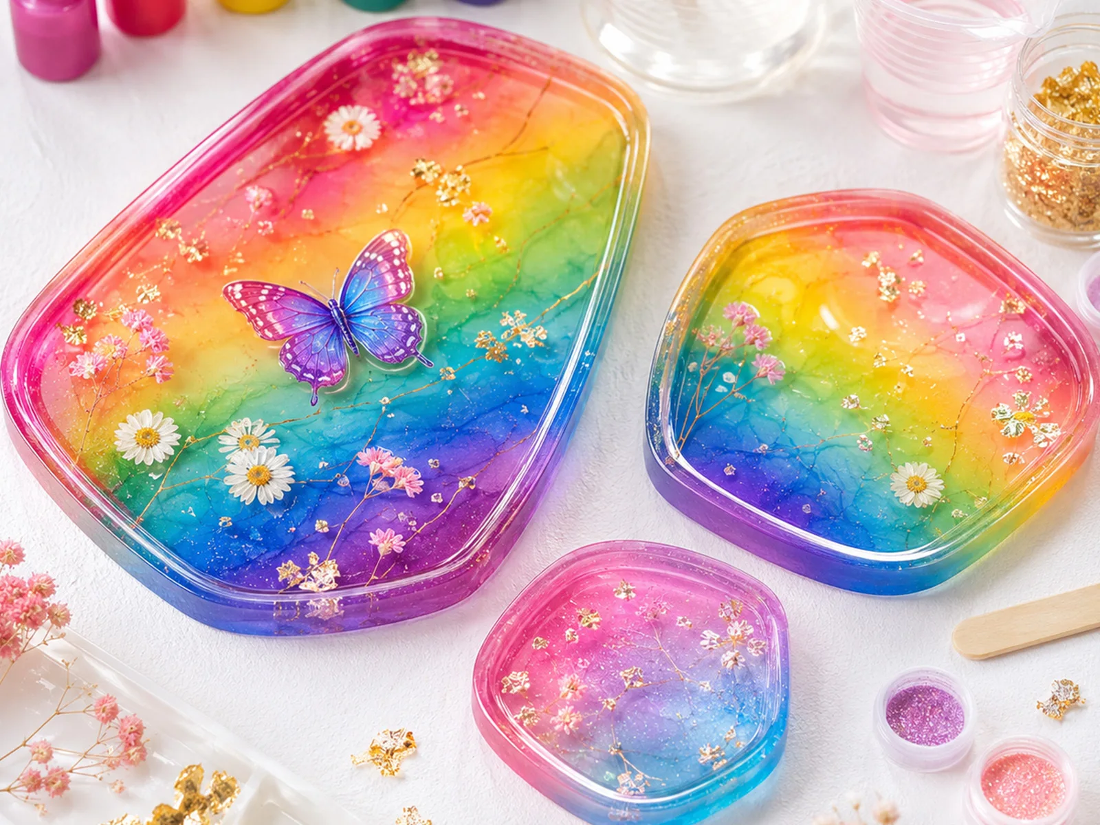 3Pcs Irregular Silicone Tray Molds Epoxy Resin Casting Mould DIY Jewelry Coaster Storage Plate Craft Supplies