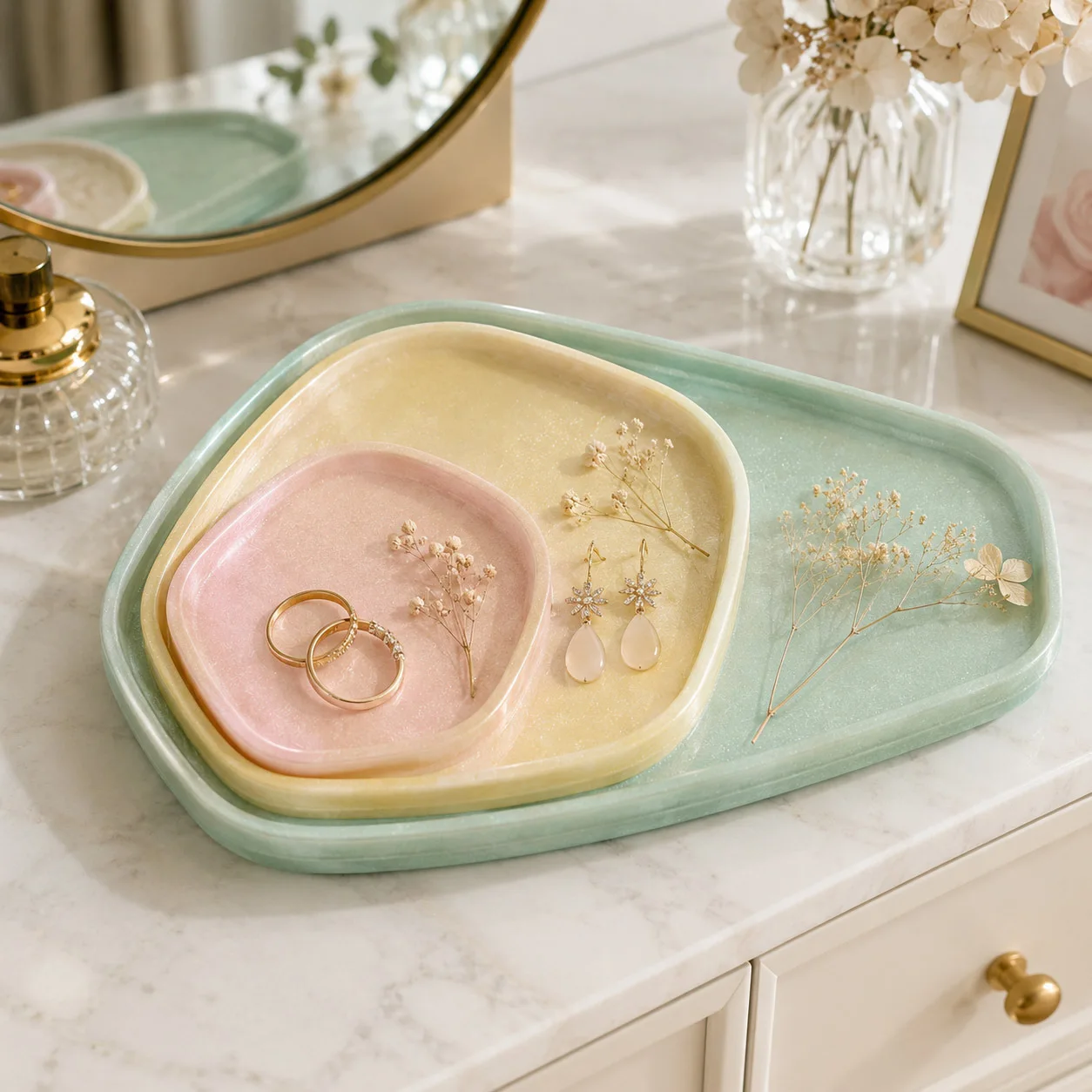 3Pcs Irregular Silicone Tray Molds Epoxy Resin Casting Mould DIY Jewelry Coaster Storage Plate Craft Supplies