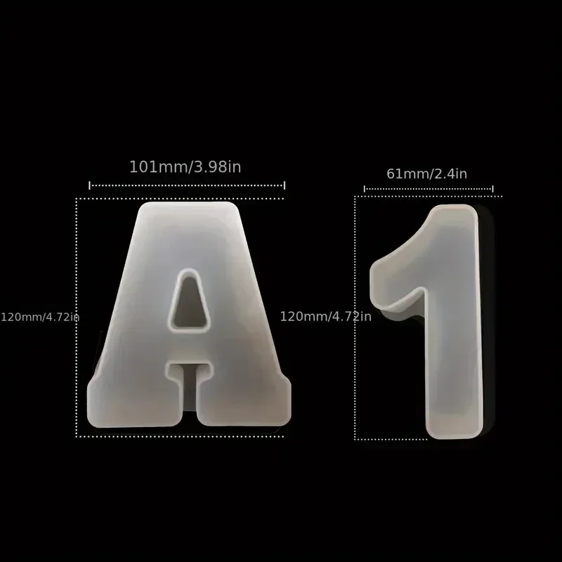 26 English Letter Mold Silicone Capital Letter Mold, Used for DlY Epoxy Resin, Candle, Soap