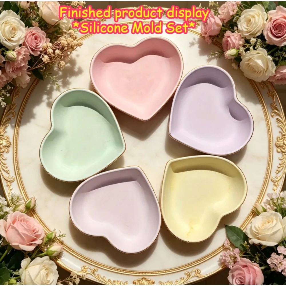 Heart-Shaped Silicone Mold for DIY Gifts and Craft Projects - Perfect for Cement, Epoxy Resin, Plaster, Candle Cup, Storage