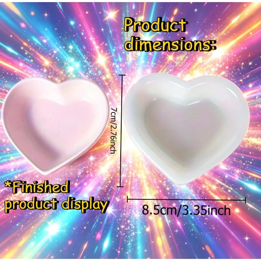 Heart-Shaped Silicone Mold for DIY Gifts and Craft Projects - Perfect for Cement, Epoxy Resin, Plaster, Candle Cup, Storage