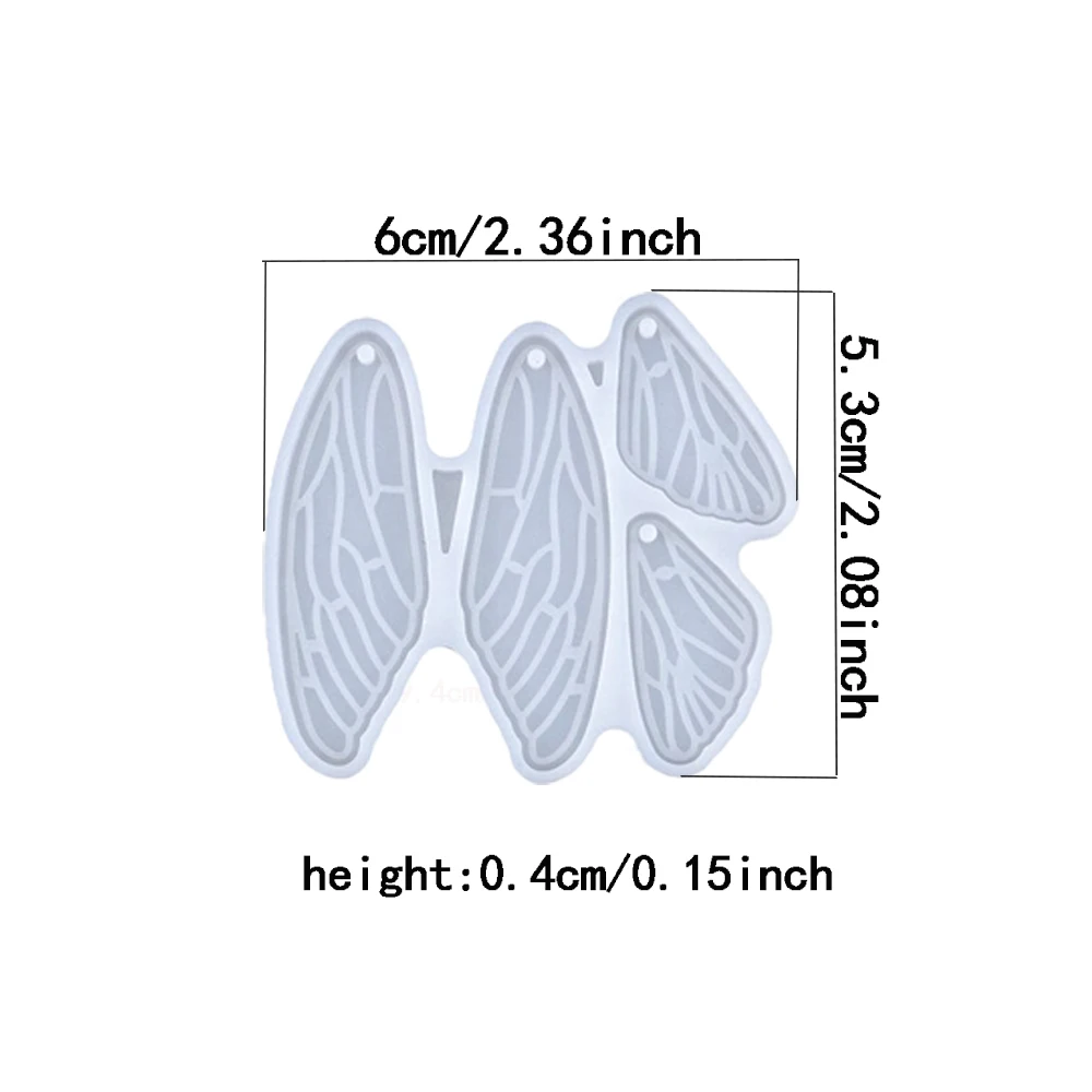 1pc Drip glue wing shaped silicone mold, used for epoxy resin casting DIY keychain pendant earrings jewelry
