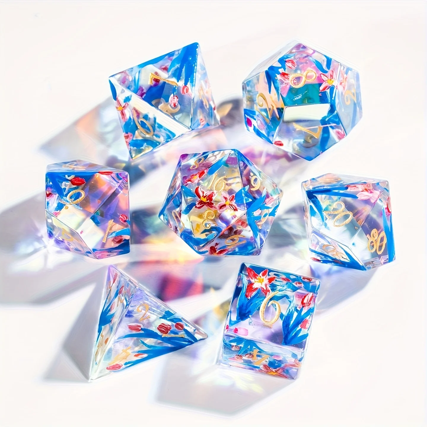1 set of 7-shaped dice moulds Seamless 3D octahedron silicone moulds Suitable for resin and epoxy casting Handmade crafting