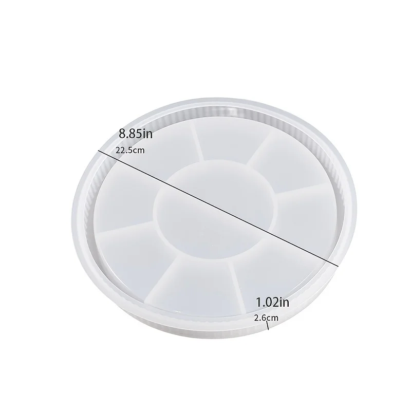 1pc Striped Round Tray Decorative Storage Tray Planter Base Silicone Mold For Resin Plaster Ornament Concrete Silicone Mold