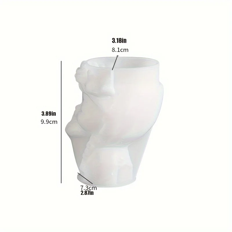 2-Piece Silicone Mould Set for DIY Succulent Concrete Planters, Vases, Plaster Cement Clay Moulds and Candlesticks