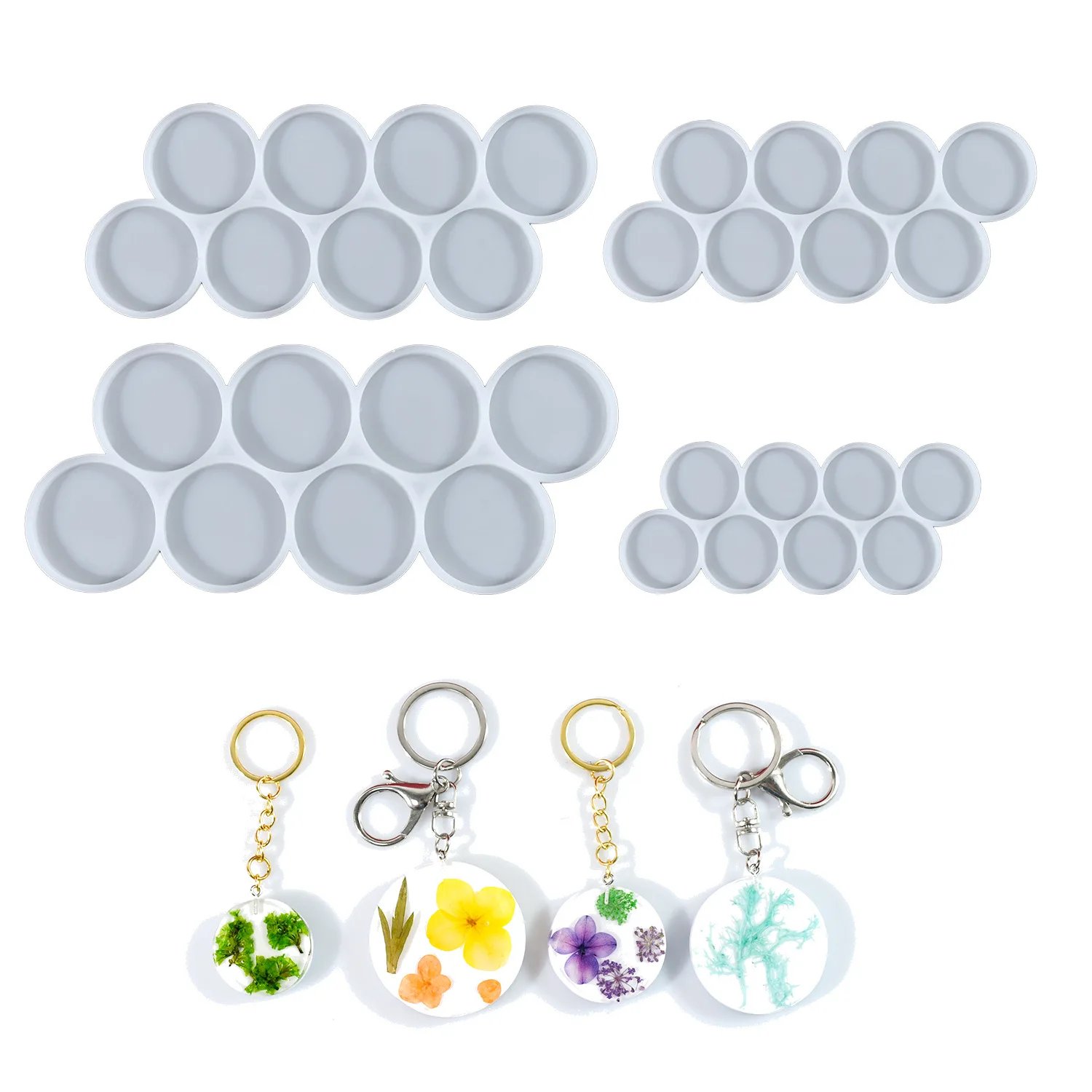 1.25-2 inch Circle Grip Round Silicone Mold for Resin Jewelry Pendant Keychain Pet Tag DIY Craft Mold Epoxy Jewellery Casting