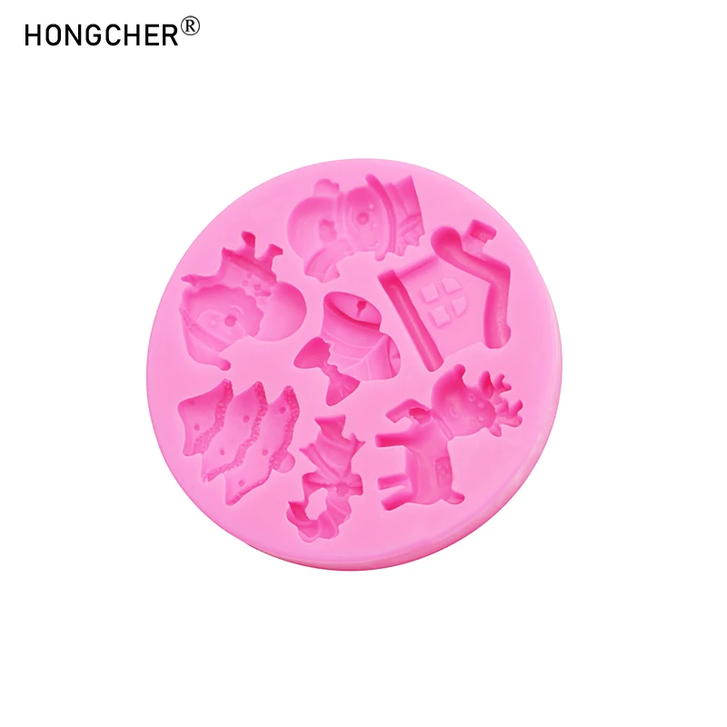 Christmas Series Bells Christmas Tree Snowman Snowhouse Chocolate Cake Silicone Mould DIY Resin Jewellery Accessories Drop Mold