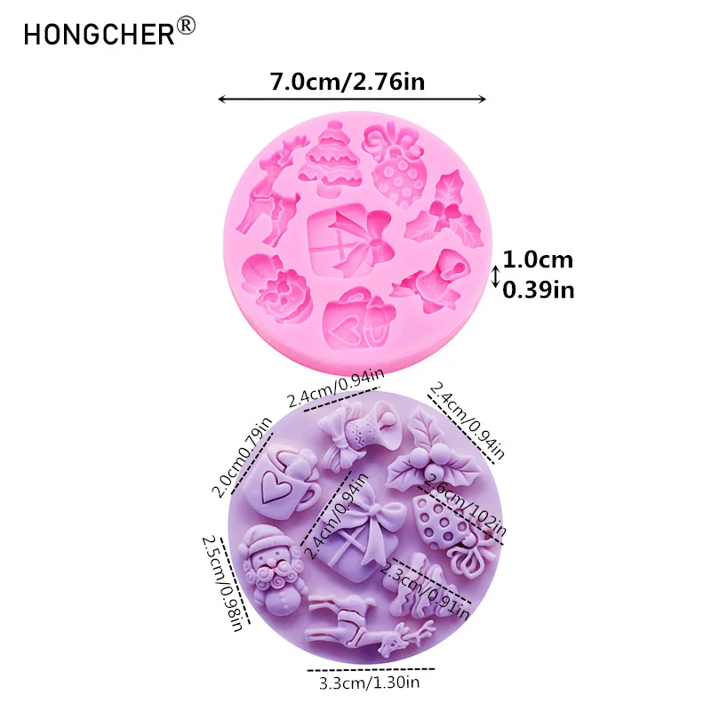Christmas Series Bells Christmas Tree Snowman Snowhouse Chocolate Cake Silicone Mould DIY Resin Jewellery Accessories Drop Mold