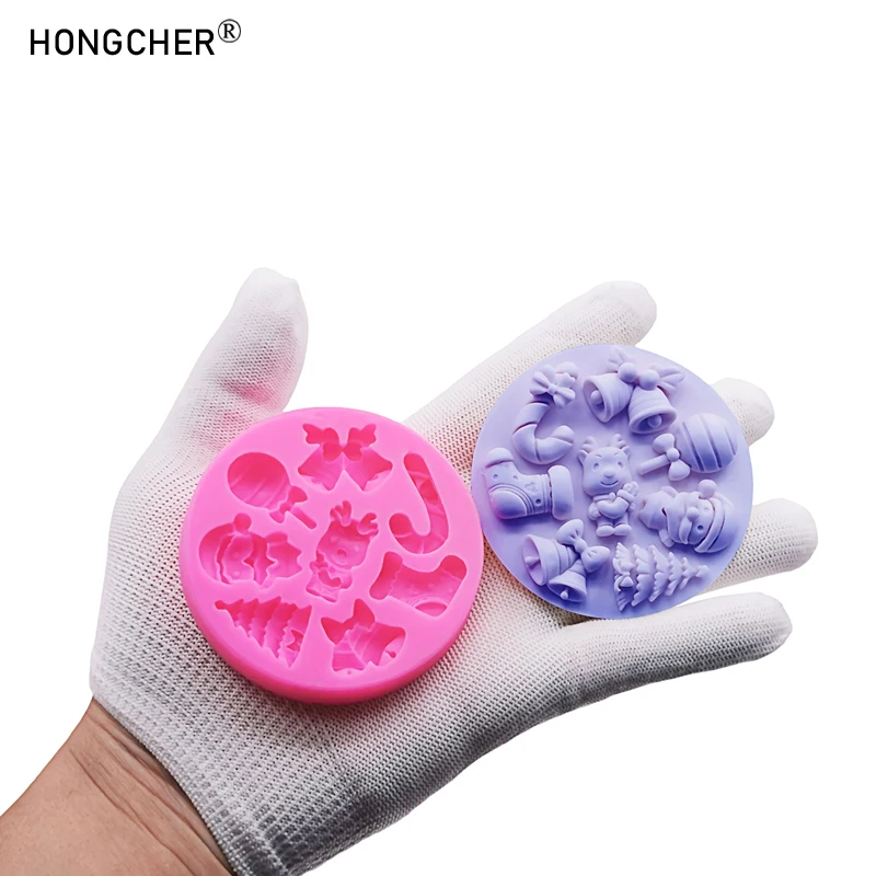 Christmas Series Bells Christmas Tree Snowman Snowhouse Chocolate Cake Silicone Mould DIY Resin Jewellery Accessories Drop Mold