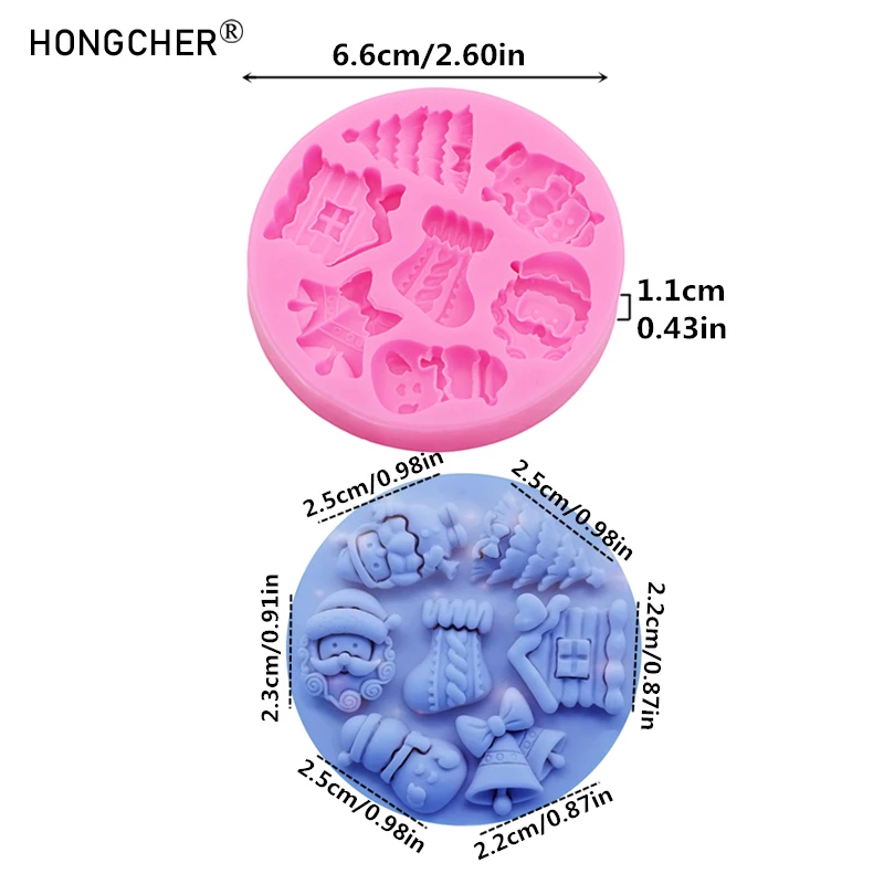 Christmas Series Bells Christmas Tree Snowman Snowhouse Chocolate Cake Silicone Mould DIY Resin Jewellery Accessories Drop Mold