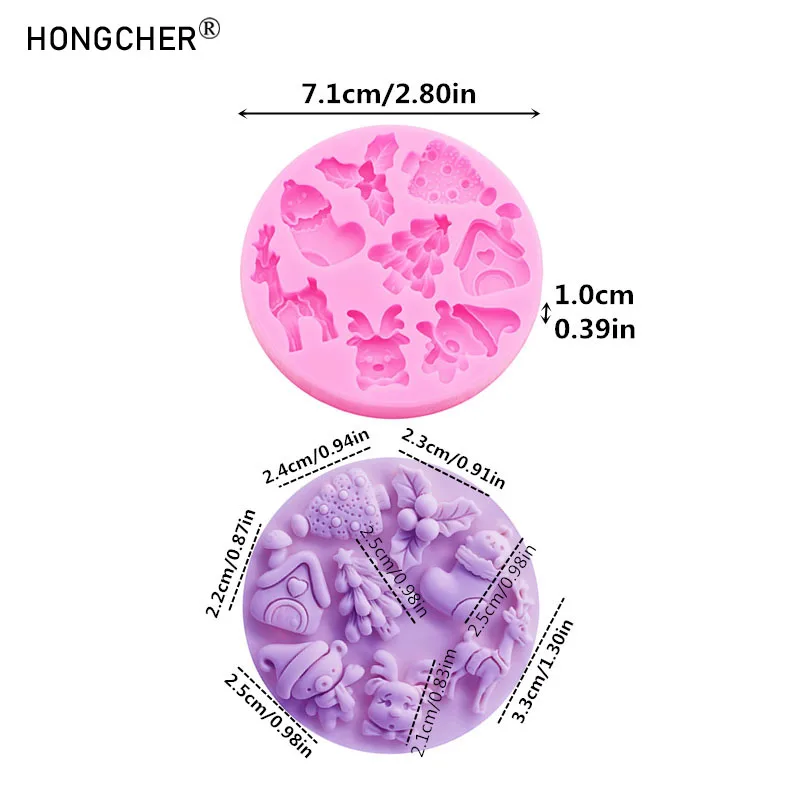 Christmas Series Bells Christmas Tree Snowman Snowhouse Chocolate Cake Silicone Mould DIY Resin Jewellery Accessories Drop Mold
