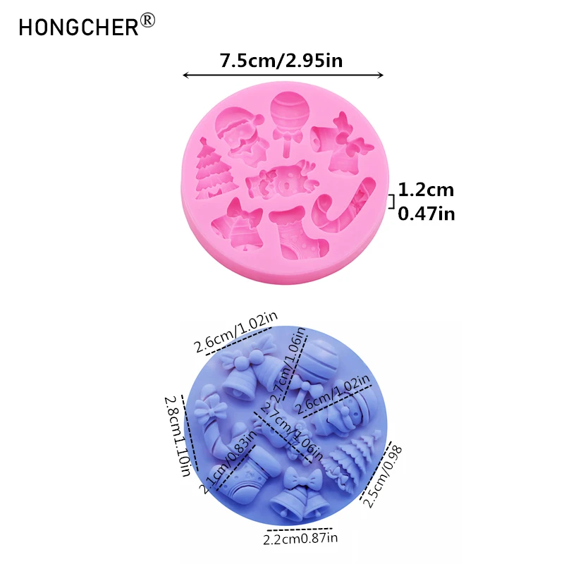 Christmas Series Bells Christmas Tree Snowman Snowhouse Chocolate Cake Silicone Mould DIY Resin Jewellery Accessories Drop Mold