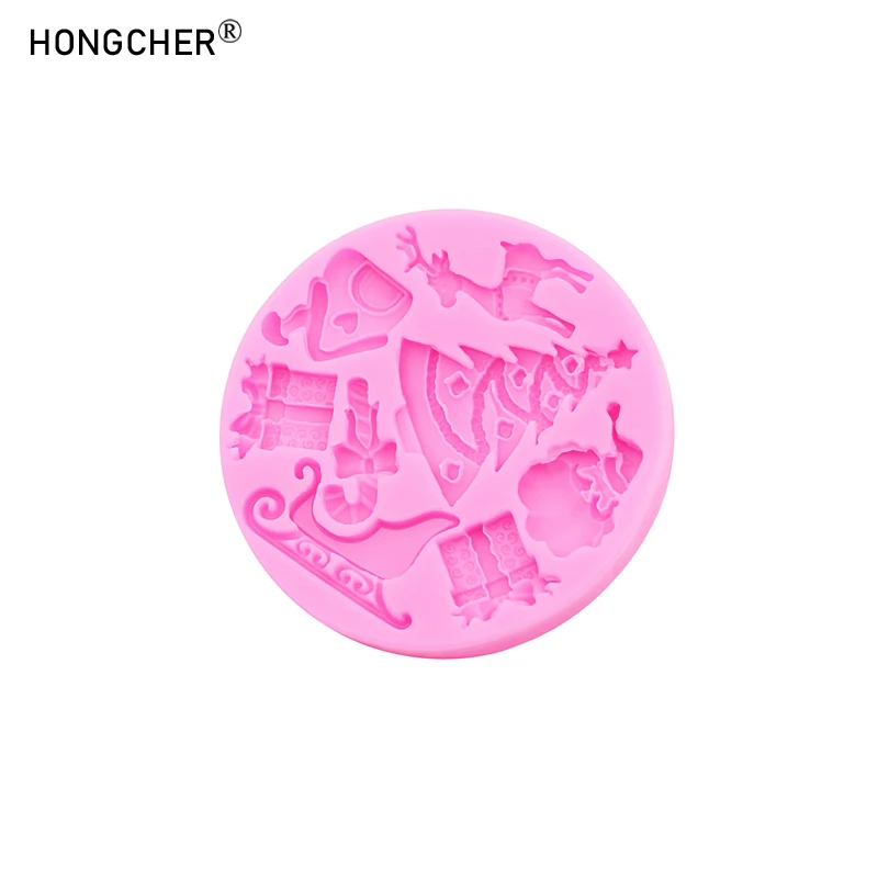 Christmas Series Bells Christmas Tree Snowman Snowhouse Chocolate Cake Silicone Mould DIY Resin Jewellery Accessories Drop Mold