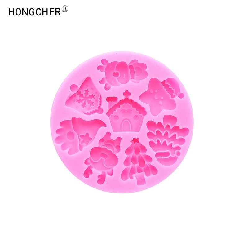Christmas Series Bells Christmas Tree Snowman Snowhouse Chocolate Cake Silicone Mould DIY Resin Jewellery Accessories Drop Mold
