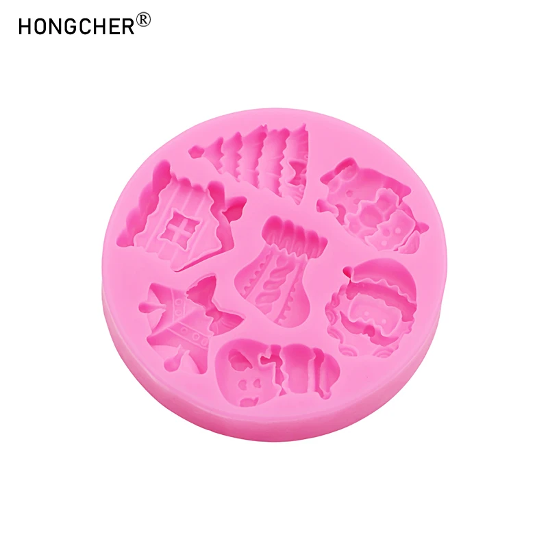 Christmas Series Bells Christmas Tree Snowman Snowhouse Chocolate Cake Silicone Mould DIY Resin Jewellery Accessories Drop Mold
