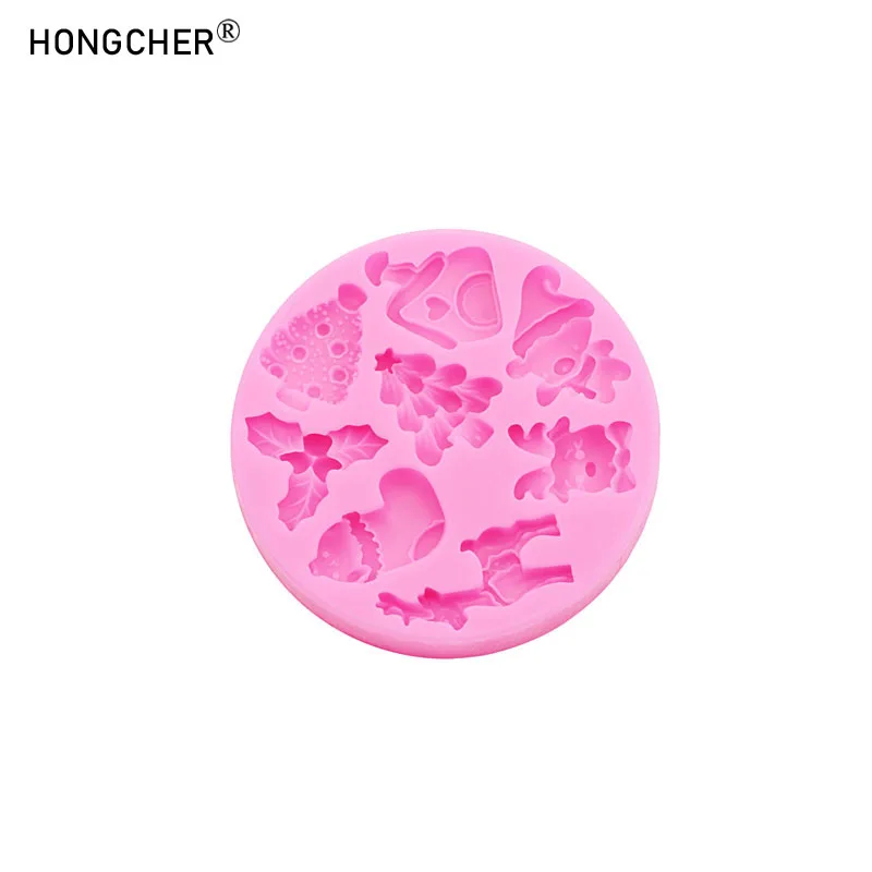 Christmas Series Bells Christmas Tree Snowman Snowhouse Chocolate Cake Silicone Mould DIY Resin Jewellery Accessories Drop Mold