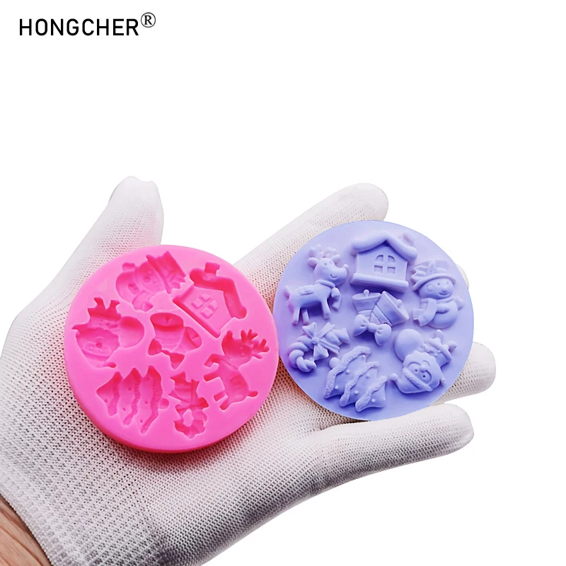 Christmas Series Bells Christmas Tree Snowman Snowhouse Chocolate Cake Silicone Mould DIY Resin Jewellery Accessories Drop Mold