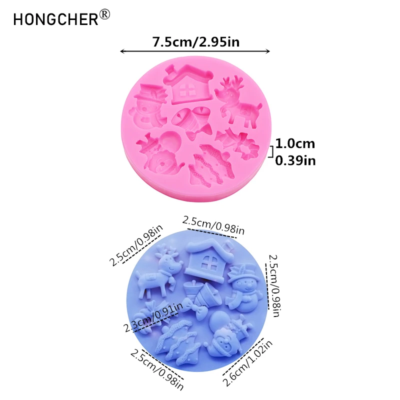 Christmas Series Bells Christmas Tree Snowman Snowhouse Chocolate Cake Silicone Mould DIY Resin Jewellery Accessories Drop Mold