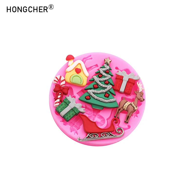 Christmas Series Bells Christmas Tree Snowman Snowhouse Chocolate Cake Silicone Mould DIY Resin Jewellery Accessories Drop Mold