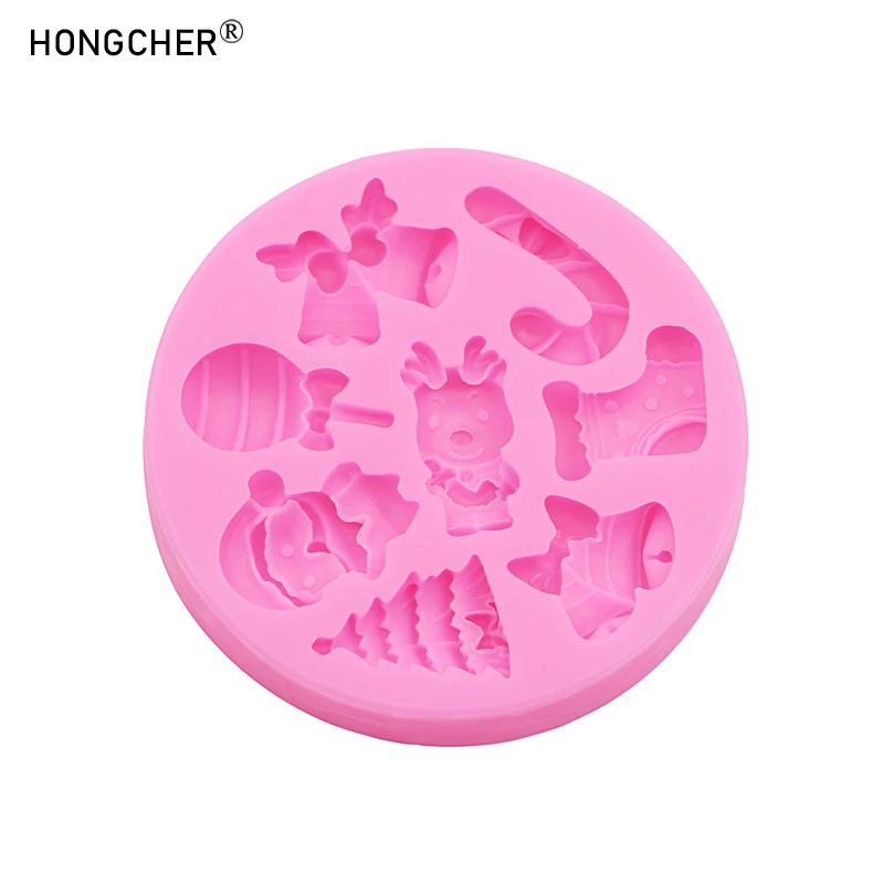 Christmas Series Bells Christmas Tree Snowman Snowhouse Chocolate Cake Silicone Mould DIY Resin Jewellery Accessories Drop Mold