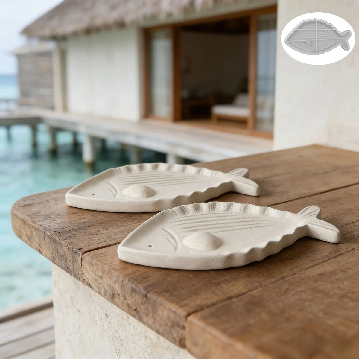 1/2pcs Reusable Silicone Mold Suitable for DIY Fish Trays, Resin Drip Crafts & Candle Holders,Carp Dish Mold with Fish-Shaped