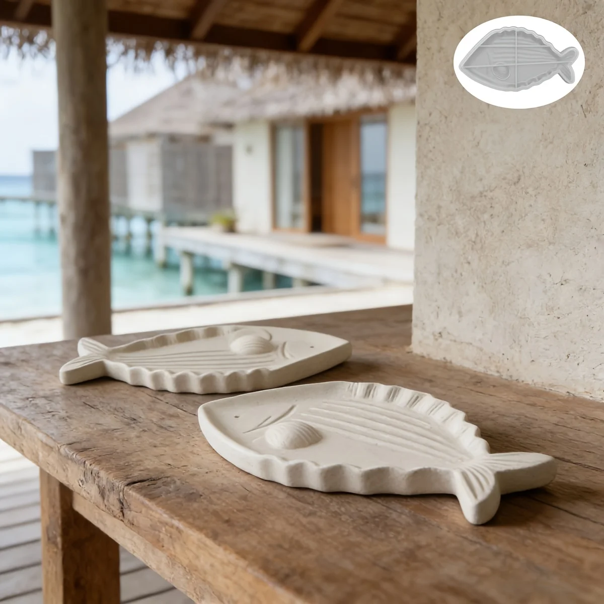 1/2pcs Reusable Silicone Mold Suitable for DIY Fish Trays, Resin Drip Crafts & Candle Holders,Carp Dish Mold with Fish-Shaped