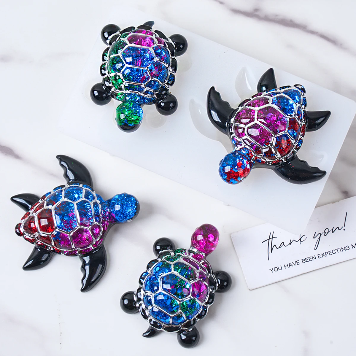Cute Little Sea Turtle Silicone Mold DIY 3D Tortoise Starfish Seahorse Shell Jewelry Crystal UV Epoxy Resin Mould Plaster Craft
