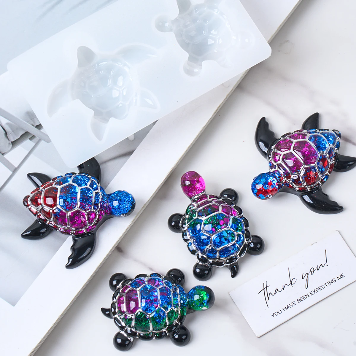 Cute Little Sea Turtle Silicone Mold DIY 3D Tortoise Starfish Seahorse Shell Jewelry Crystal UV Epoxy Resin Mould Plaster Craft
