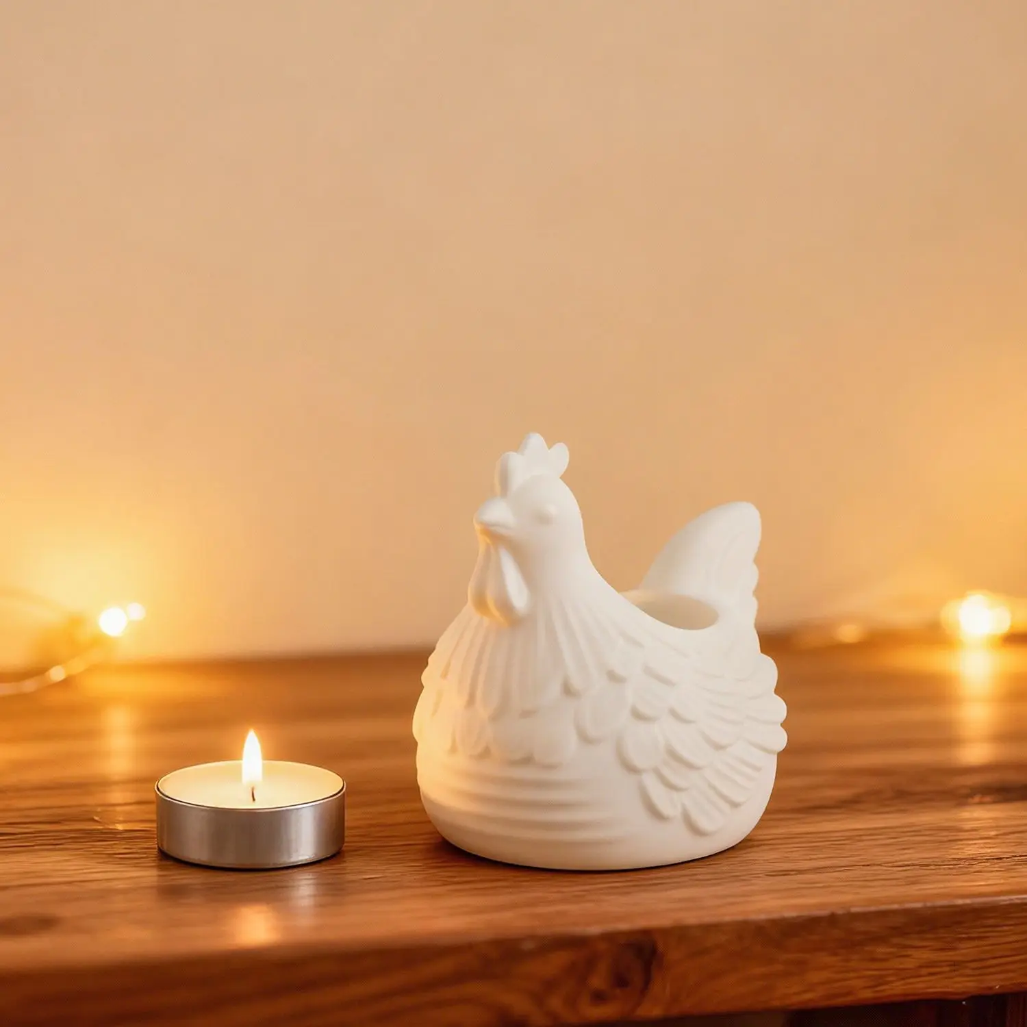 DIY 3D Little Chicken Candle Holder Epoxy Resin Mold, Plaster Hen Decoration, Candle Holder Silicone Mold, Desktop Storage