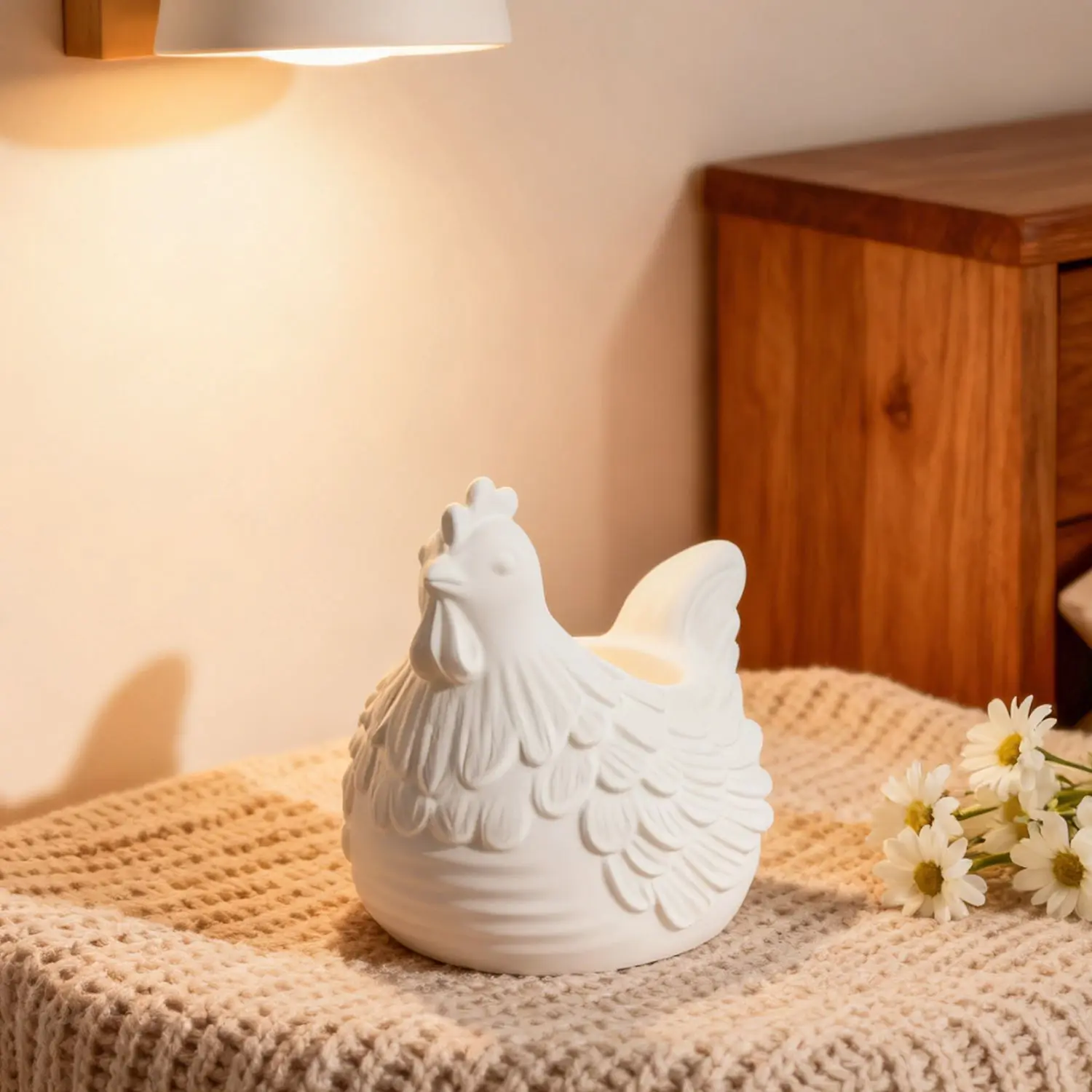 DIY 3D Little Chicken Candle Holder Epoxy Resin Mold, Plaster Hen Decoration, Candle Holder Silicone Mold, Desktop Storage
