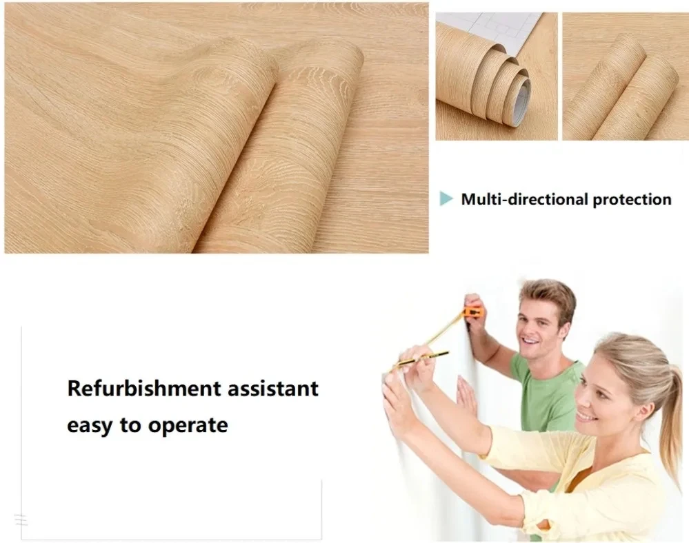 55/40cm Wood Grain Vinyl Wallpaper for Door Wardrobe Cupboard Table Furniture Waterproof Self Adhesive Stickers Home Decor Fil