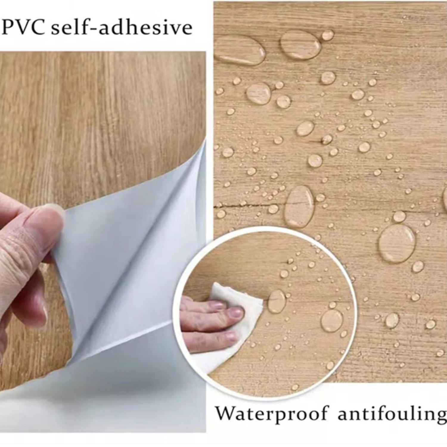 Wood Grain Contact Paper Brown Wooden Wallpaper Self-Adhesive Removable Vinyl Film Easy to Apply For Furniture Kitchen Cabinets