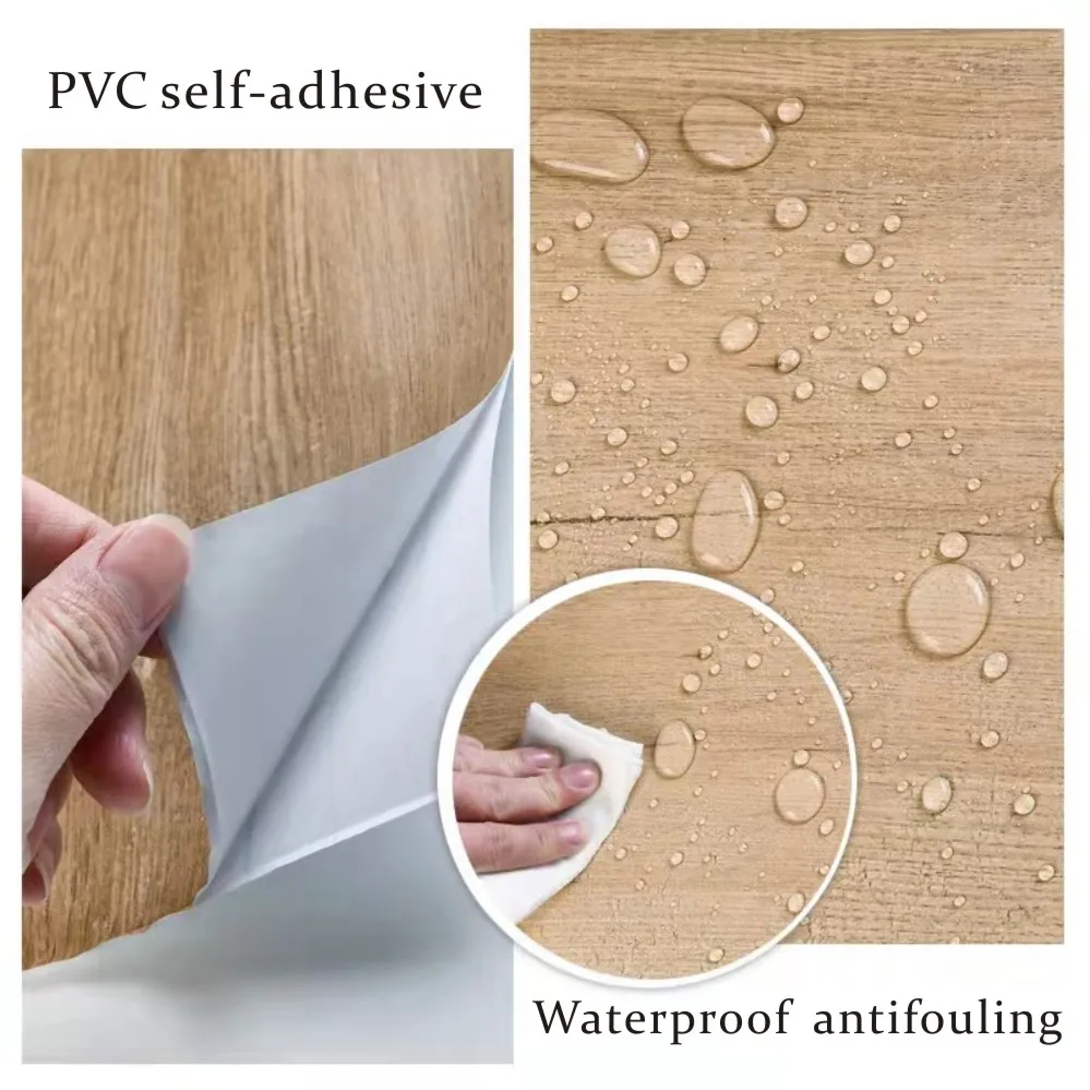 Wood Grain PVC Wallpapers Self Adhesive Stickers 2/3/5M Waterproof Home Decor Film for Door Wardrobe Cupboard Table Furniture