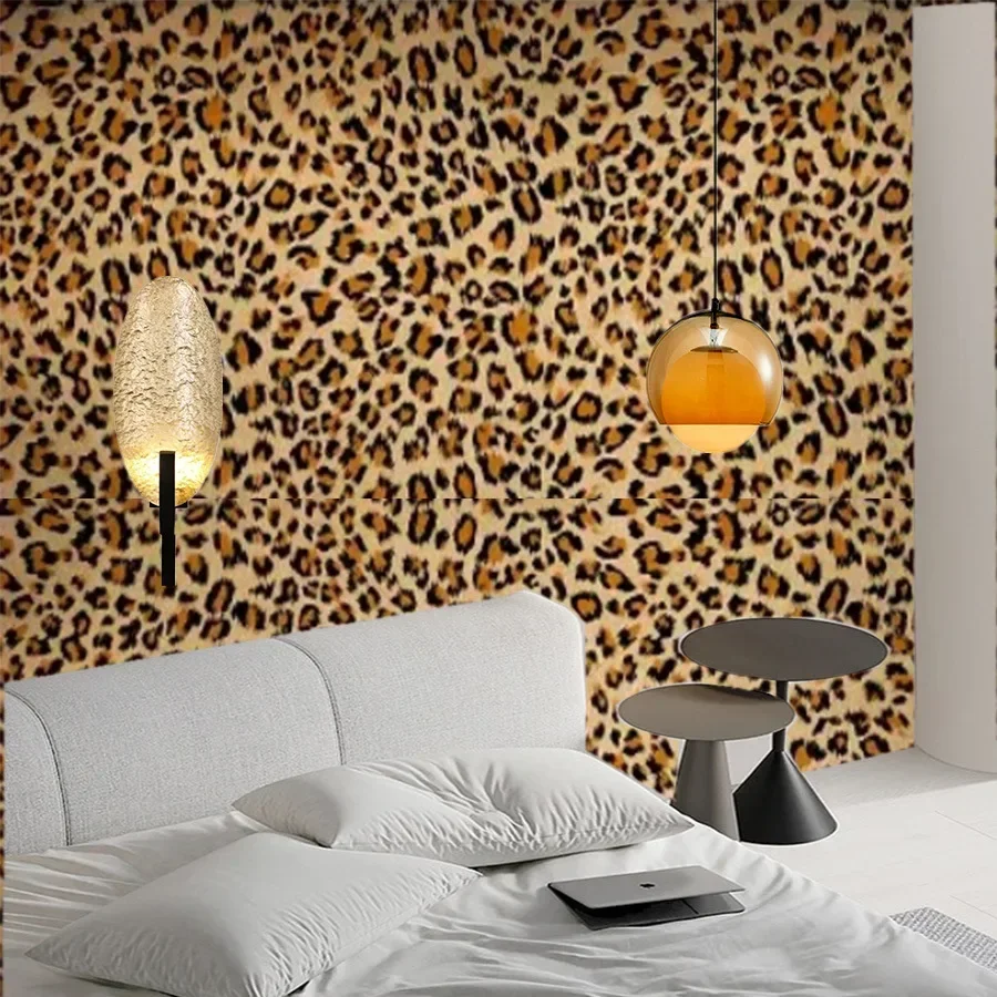 Leopard Print Self-adhesive Wallpaper Home Decoration Stickers Restaurant Living Room Bedroom TV Background Wall PVC Wallpaper