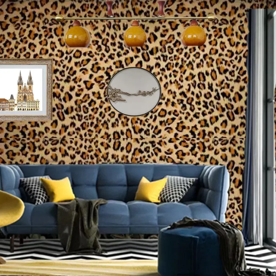 Leopard Print Self-adhesive Wallpaper Home Decoration Stickers Restaurant Living Room Bedroom TV Background Wall PVC Wallpaper
